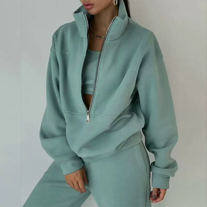 Damen Outfit mit Stehkragen und Reißverschluss | A&Z - 5 - Atelier-Zofia