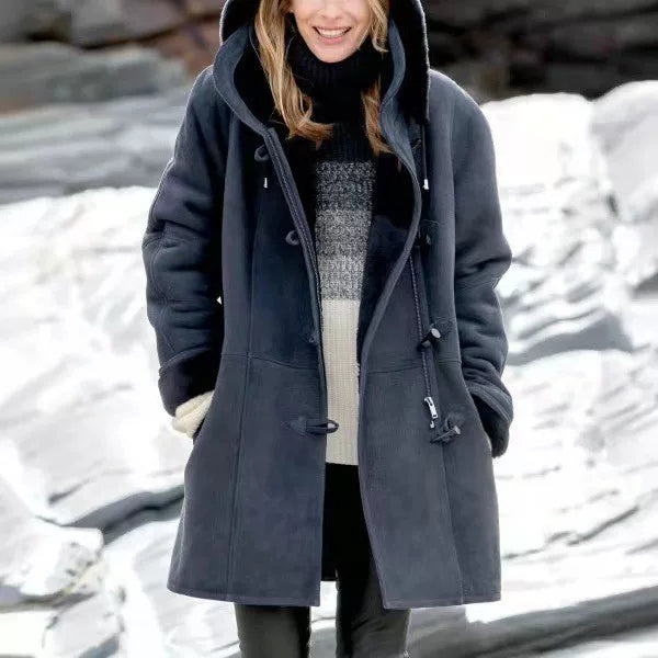 Damen Wintermantel mit Kapuze und schickem Schnitt | A&B - 2 - Annoboutique
