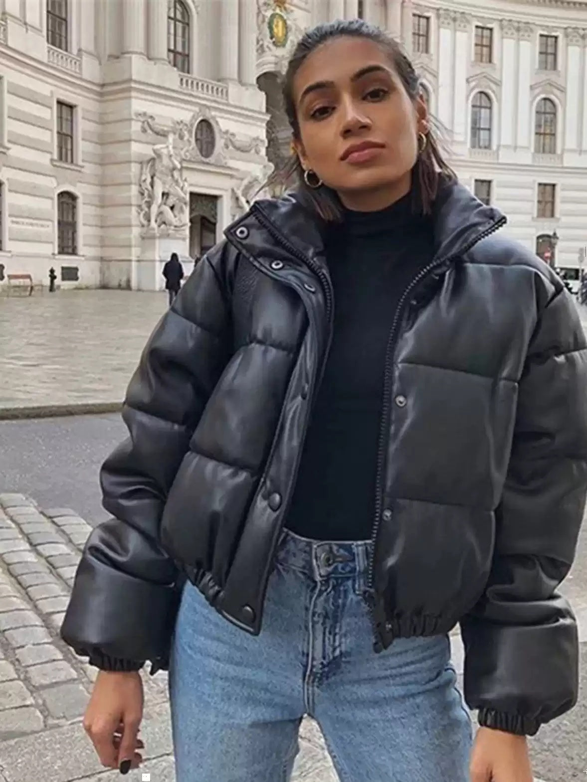 Damen Kurzjacke mit lässigem Schnitt und elastischen Bündchen | A&Z - 1 - Atelier-Zofia
