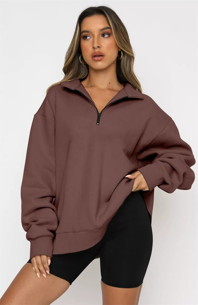 Hoodie Damen mit Stehkragen und Reißverschluss | A&Z - 2 - Atelier-Zofia
