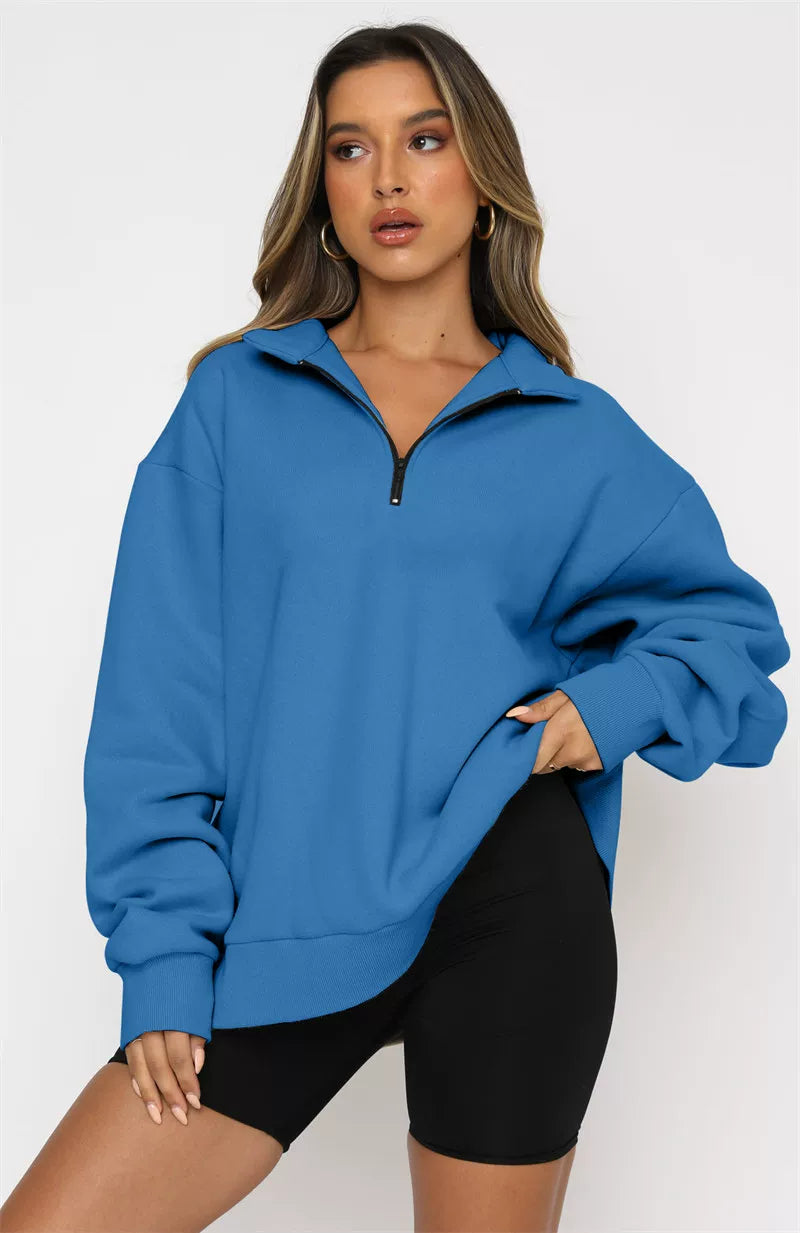 Hoodie Damen mit Stehkragen und Reißverschluss | A&Z - 6 - Atelier-Zofia
