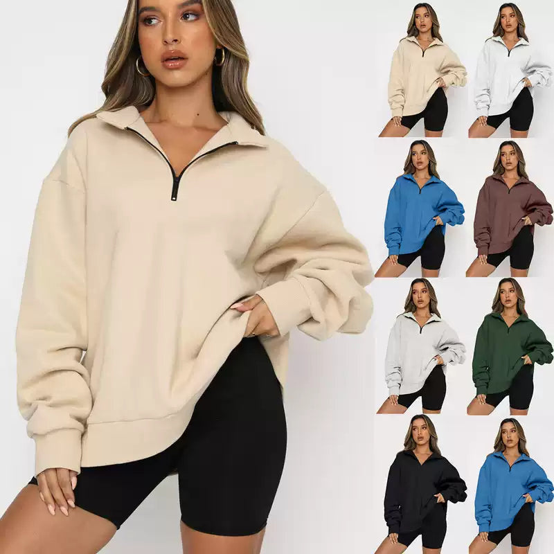 Hoodie Damen mit Stehkragen und Reißverschluss | A&Z - 8 - Atelier-Zofia