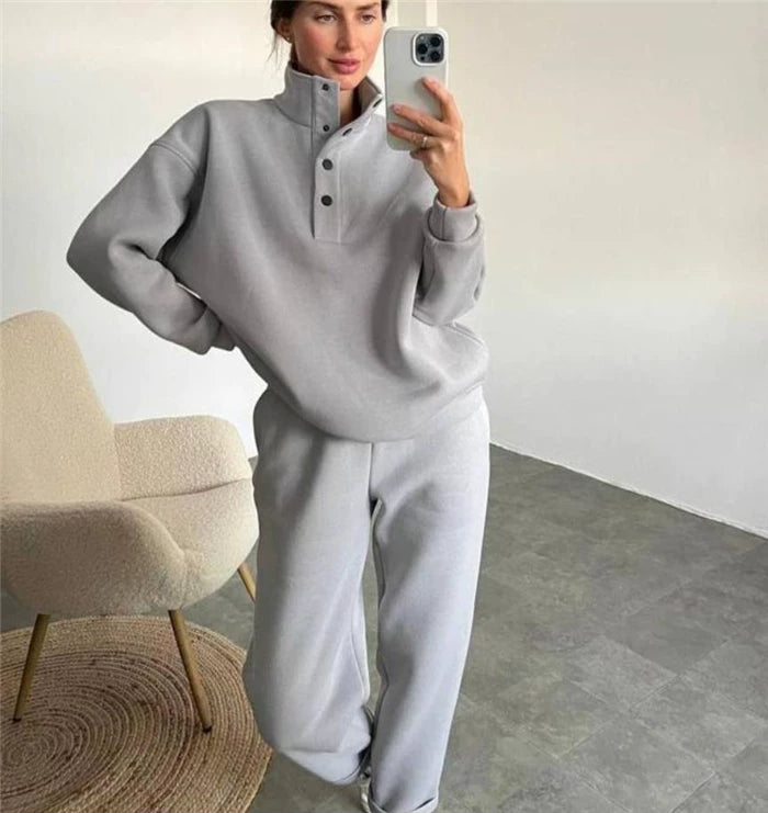 Zweiteiler Damen mit Stehkragen und Knopfdetails | A&Z - 3 - Atelier-Zofia