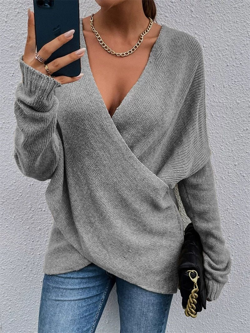Pullover Damen mit V-Ausschnitt und lässiger Passform | A&Z - 3 - Atelier-Zofia