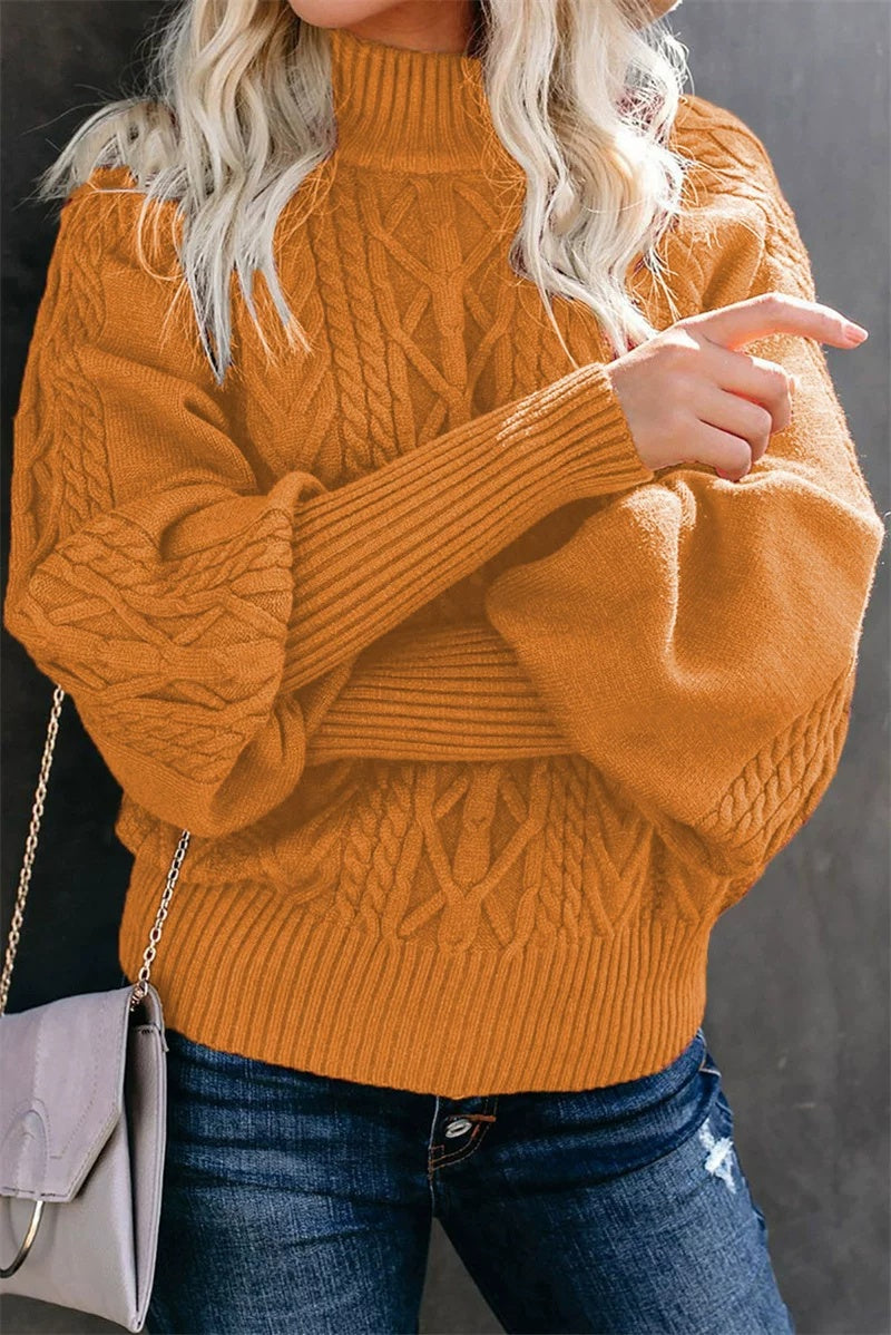 Pullover Damen mit hohem Kragen und voluminösen Ärmeln | A&Z - 4 - Atelier-Zofia