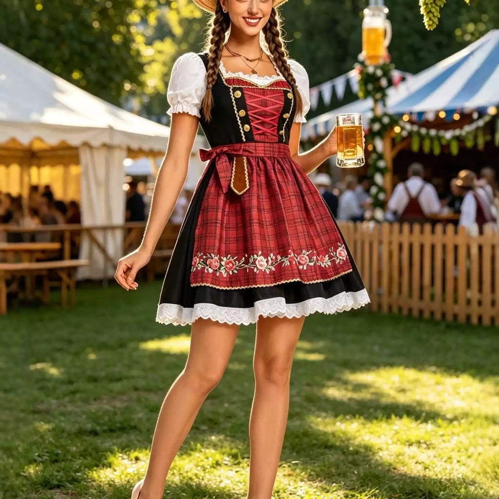 Dirndl Kleid Damen mit traditionellem Schnitt und schwingendem Rock | A&Z - 2 - Atelier-Zofia
