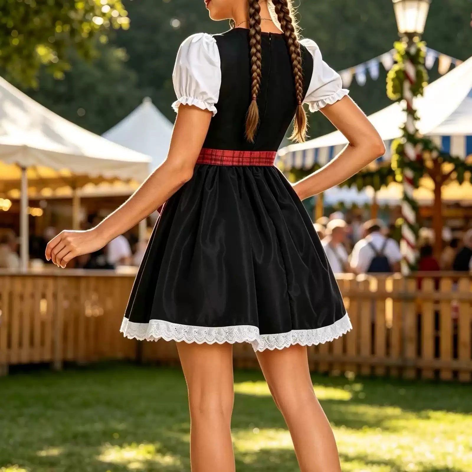 Dirndl Kleid Damen mit traditionellem Schnitt und schwingendem Rock | A&Z - 5 - Atelier-Zofia