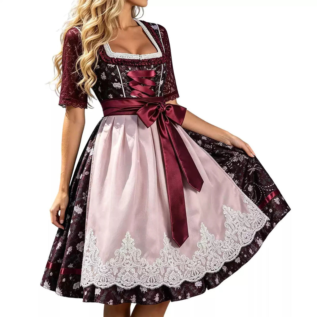 Dirndl Kleid Damen mit figurbetontem Schnitt und Schleifenakzent | A&Z - 6 - Atelier-Zofia
