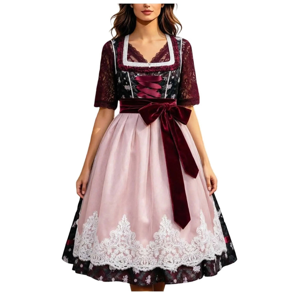 Dirndl Kleid Damen mit figurbetontem Schnitt und Schleifenakzent | A&Z - 7 - Atelier-Zofia