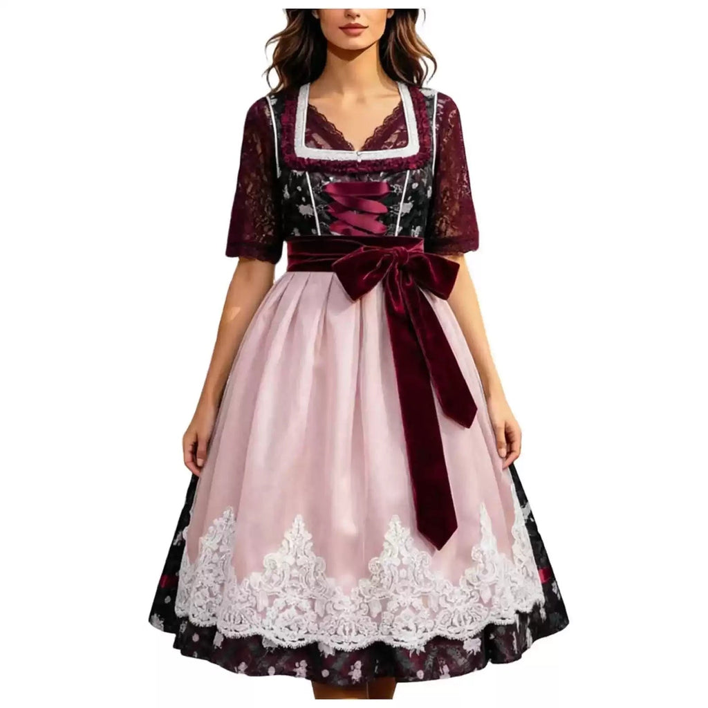Dirndl Kleid Damen mit figurbetontem Schnitt und Schleifenakzent | A&Z - 9 - Atelier-Zofia