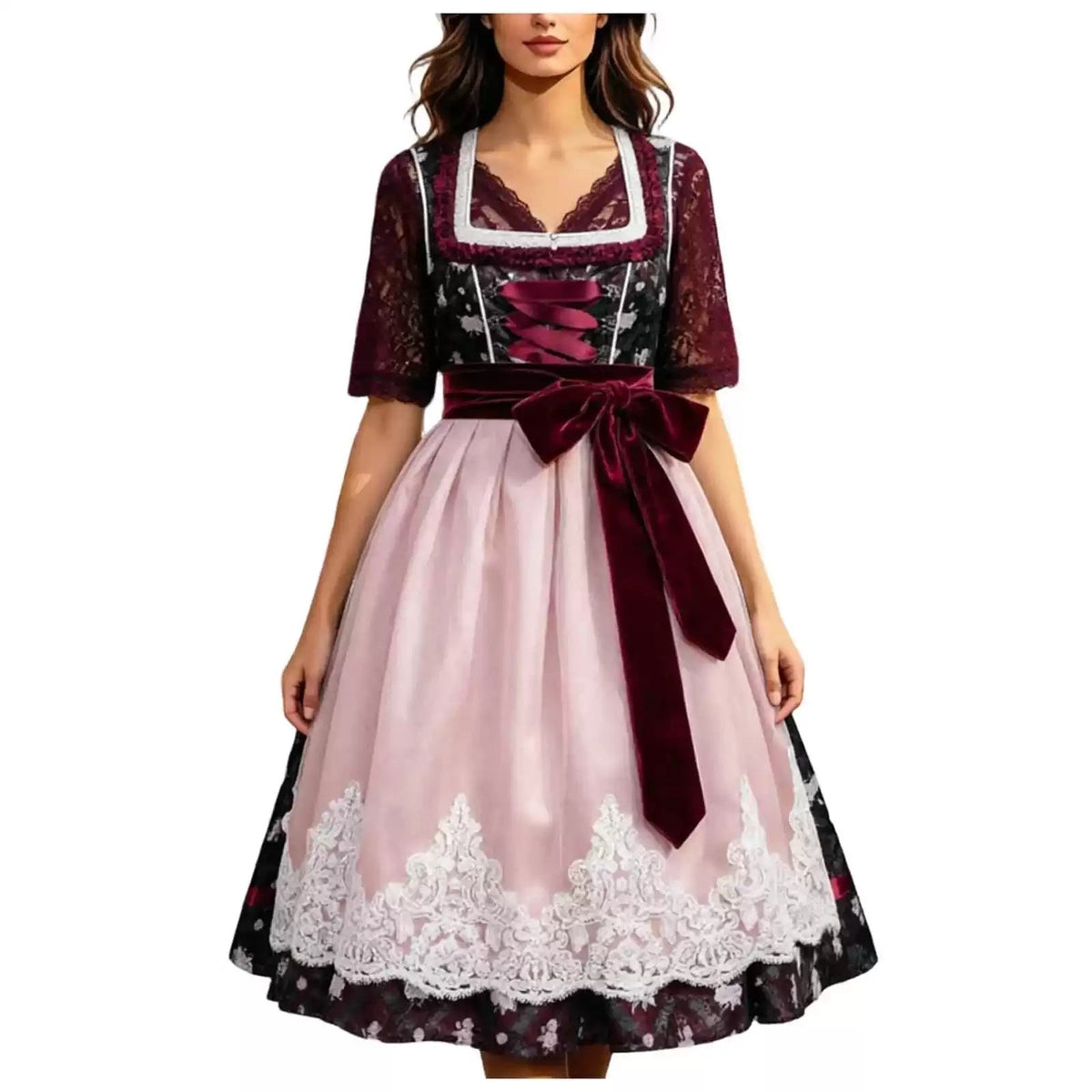 Dirndl Kleid Damen mit figurbetontem Schnitt und Schleifenakzent | A&Z - 9 - Atelier-Zofia