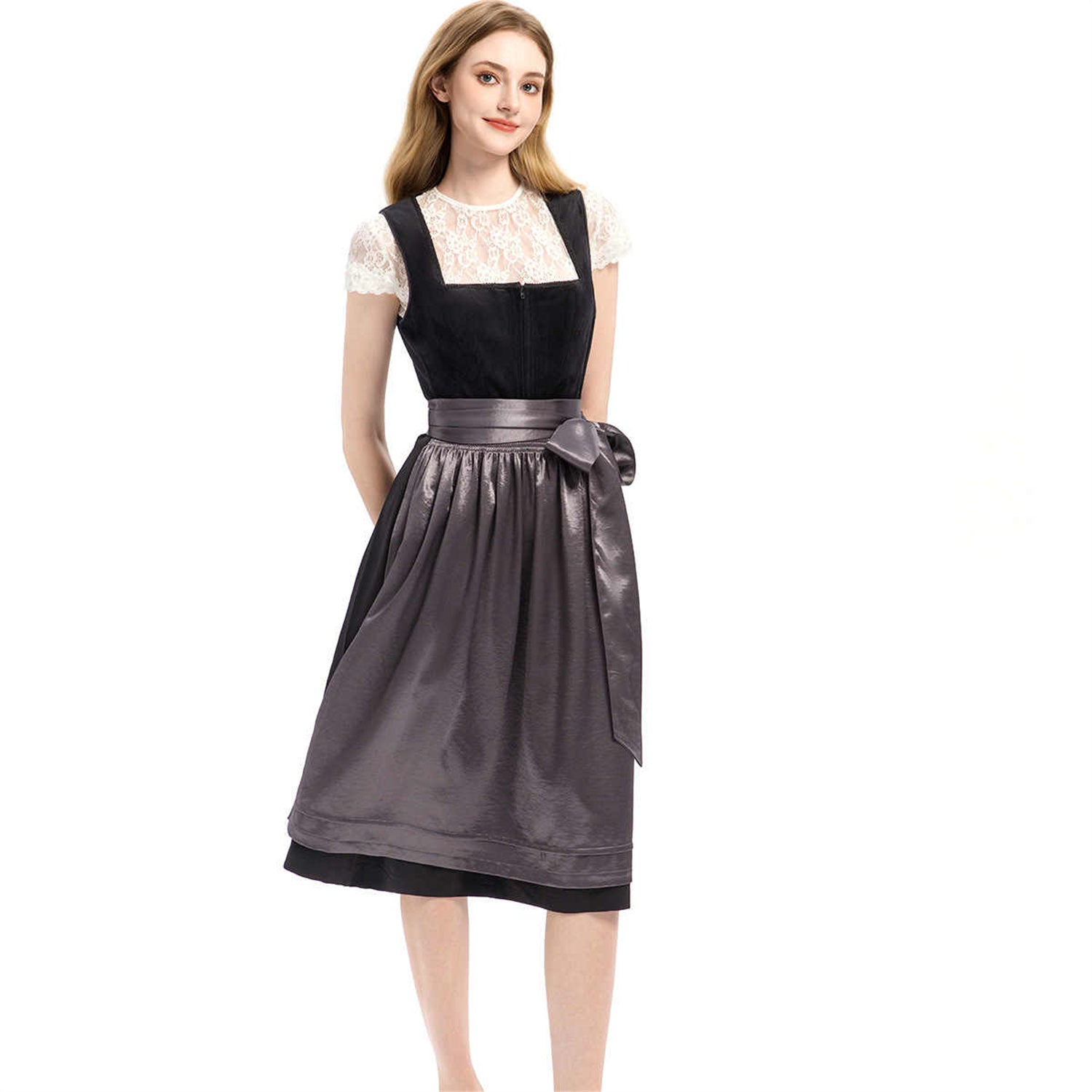 Dirndl Damen mit tailliertem Schnitt und elegantem Gürtel | A&B - 1 - Annoboutique