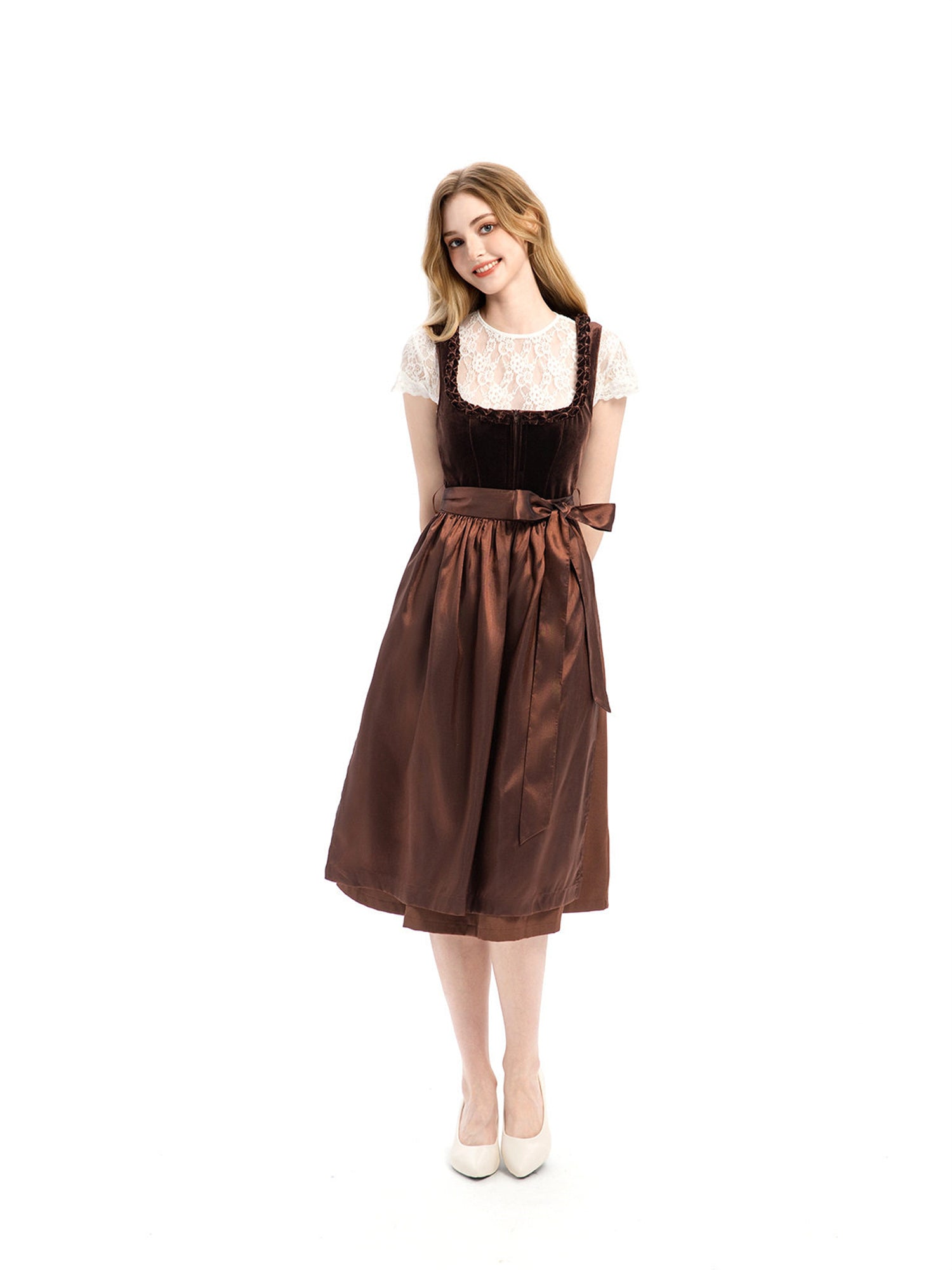 Dirndl Damen mit tailliertem Schnitt und elegantem Gürtel | A&B - 4 - Annoboutique