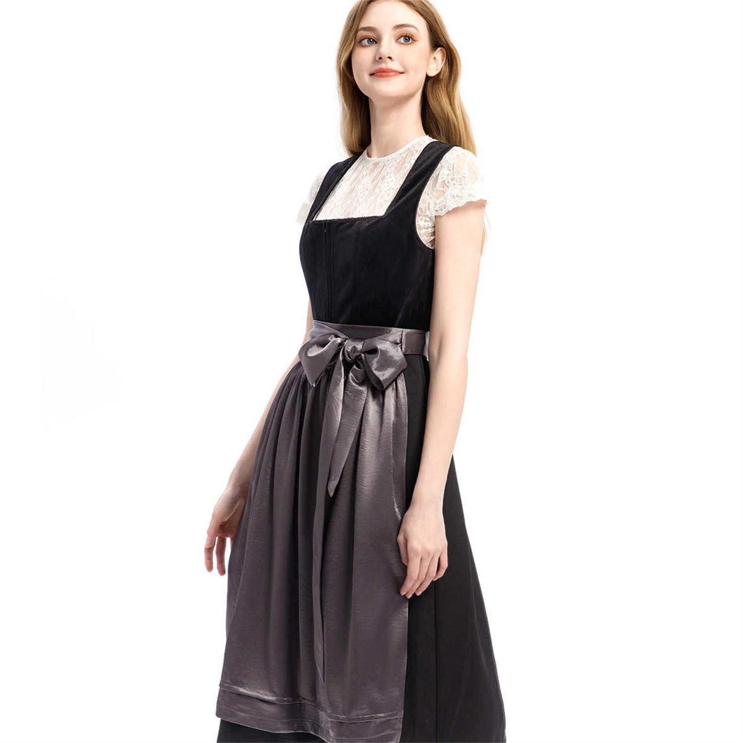 Dirndl Damen mit tailliertem Schnitt und elegantem Gürtel | A&B - 5 - Annoboutique