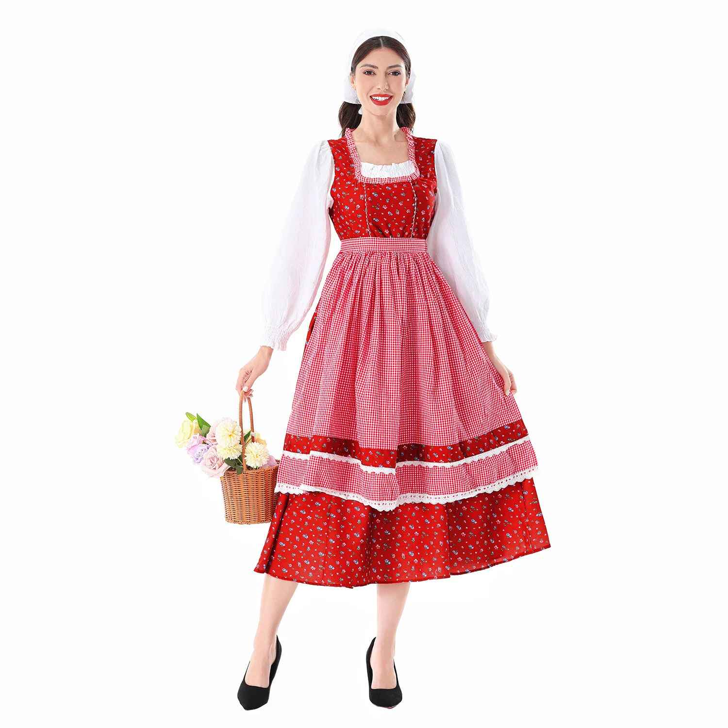 Dirndl Kleid Damen mit Puffärmeln und schwingendem Rock | A&Z - 4 - Atelier-Zofia