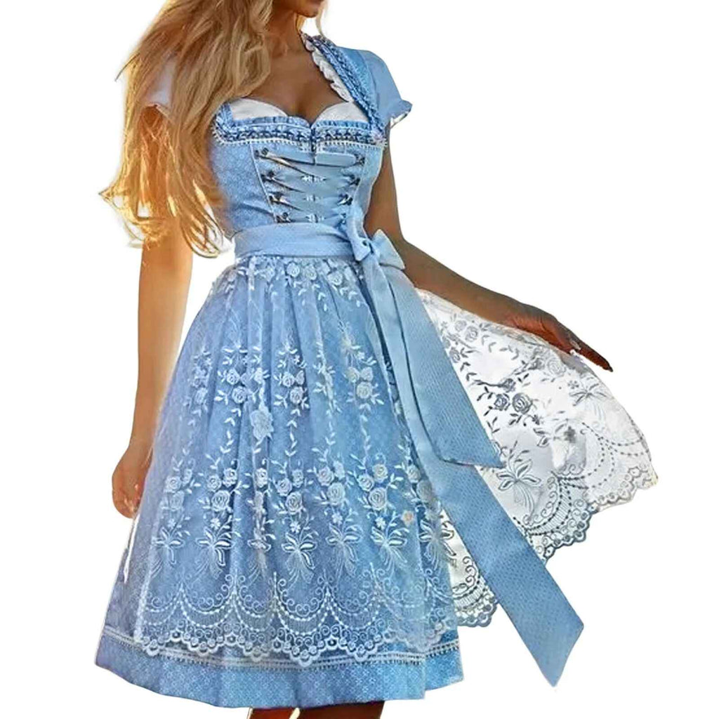 Dirndl Kleid Damen mit Taillengürtel und Rüschendetails | A&Z - 3 - Atelier-Zofia