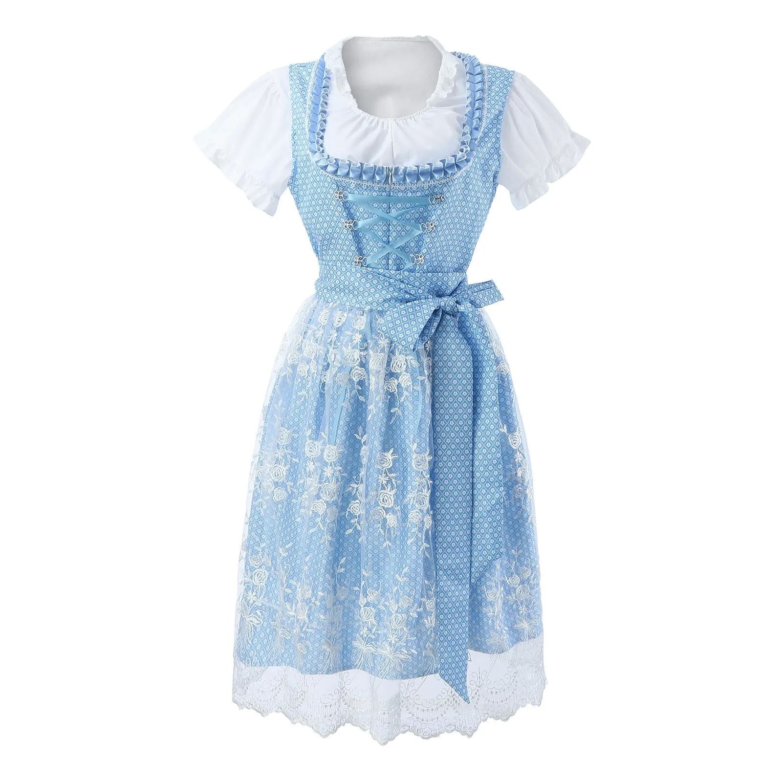Dirndl Kleid Damen mit Taillengürtel und Rüschendetails | A&Z - 5 - Atelier-Zofia