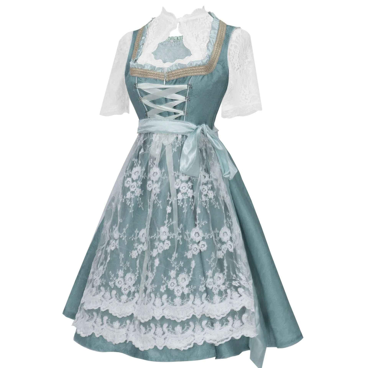 Dirndl Damen mit Taillierung und transparentem Überrock | A&Z - 3 - Atelier-Zofia