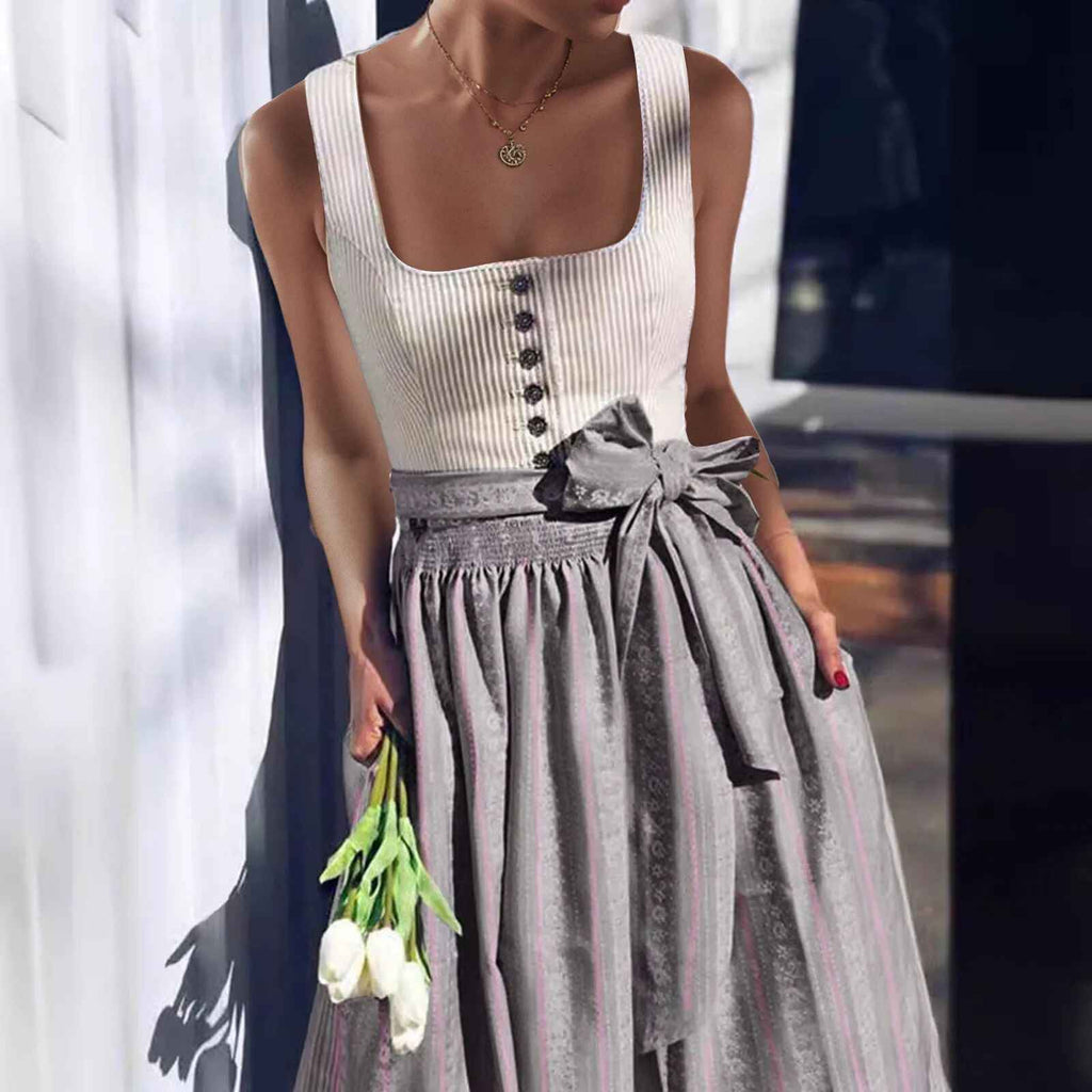 Dirndl Kleid Damen mit traditionellem Schnitt und Taillengürtel | A&Z - 3 - Atelier-Zofia