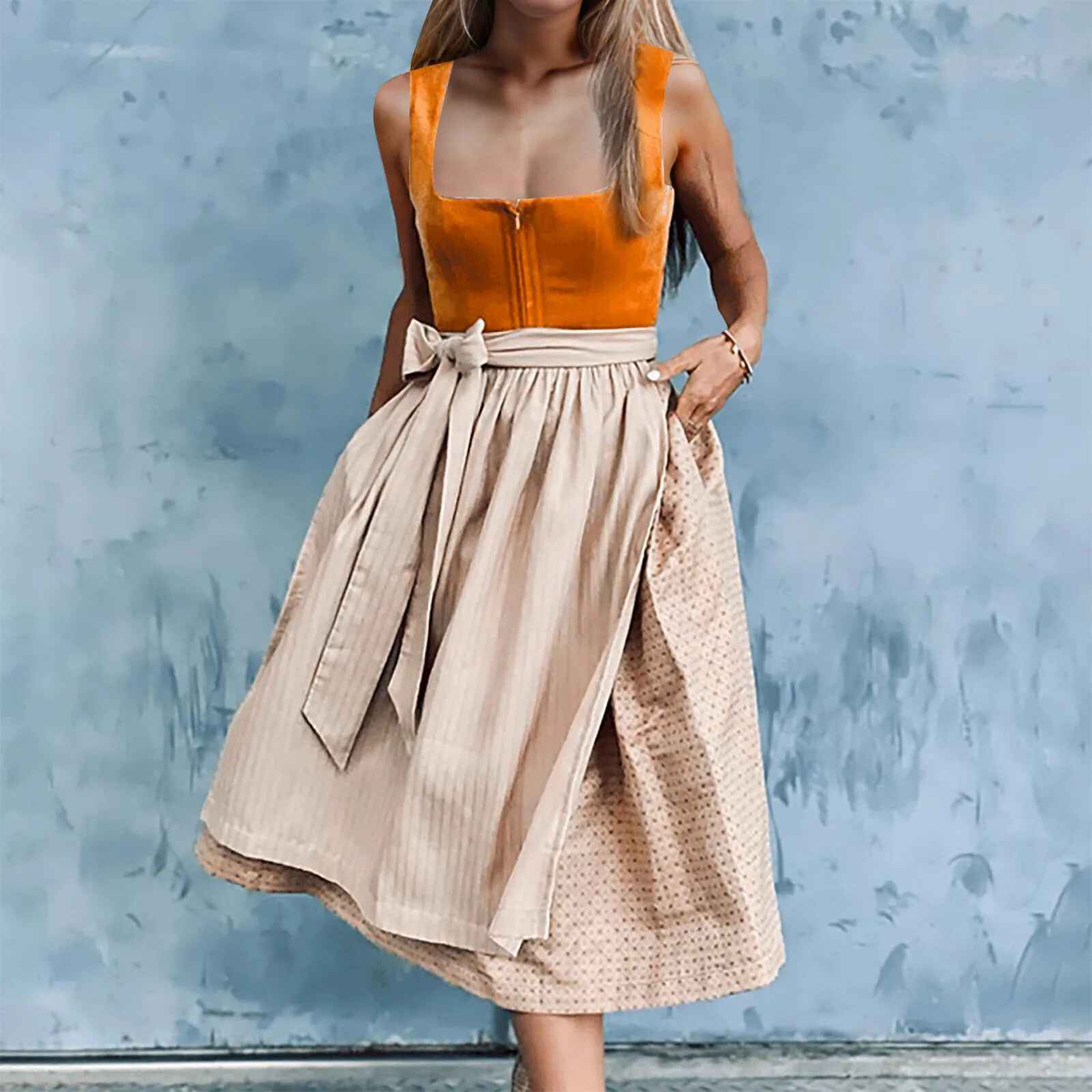 Damenkleid mit tailliertem Oberteil und schwingendem Rock | A&Z - 4 - Atelier-Zofia