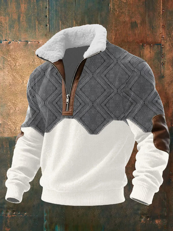 Pullover Herren mit Stehkragen und Reißverschluss | A&B - 1 - Annoboutique