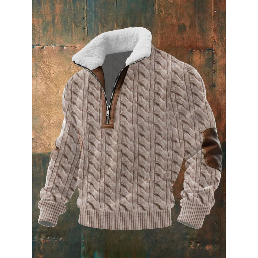 Pullover Herren mit Stehkragen und Reißverschluss - J&B - 3 - Jasminaboutique.com