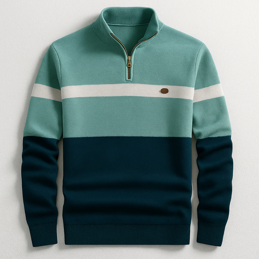 Pullover Herren mit Stehkragen und Reißverschluss - J&B - 4 - Jasminaboutique.com