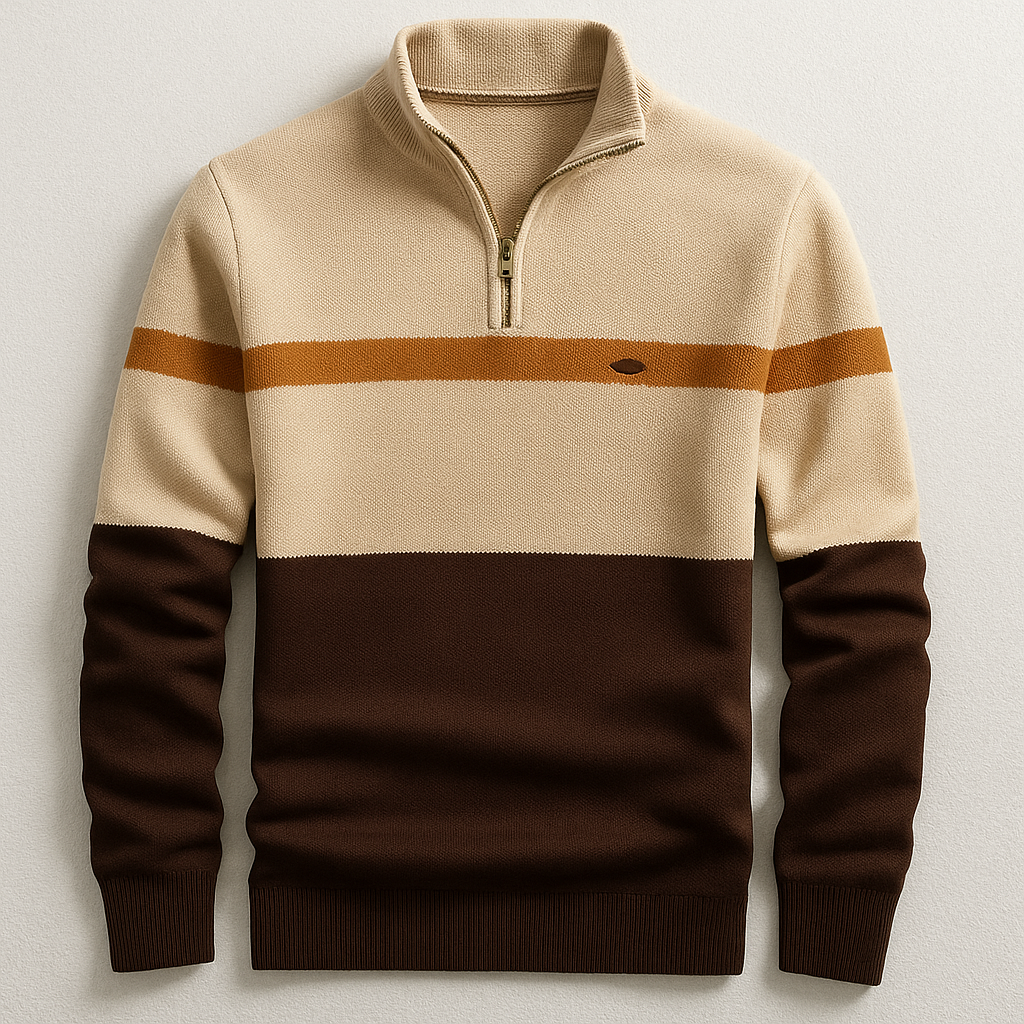 Pullover Herren mit Stehkragen und Reißverschluss - J&B - 5 - Jasminaboutique.com