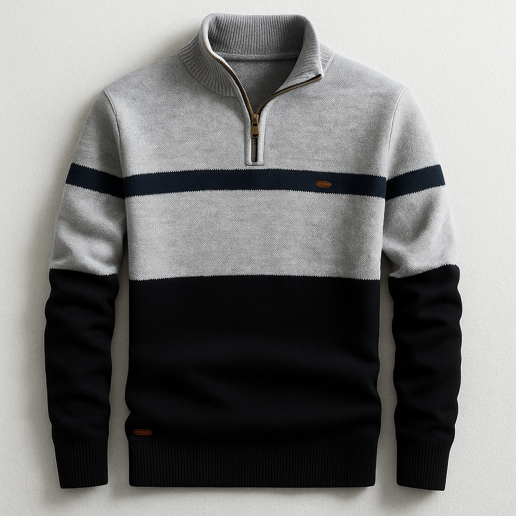 Pullover Herren mit Stehkragen und Reißverschluss - J&B - 6 - Jasminaboutique.com