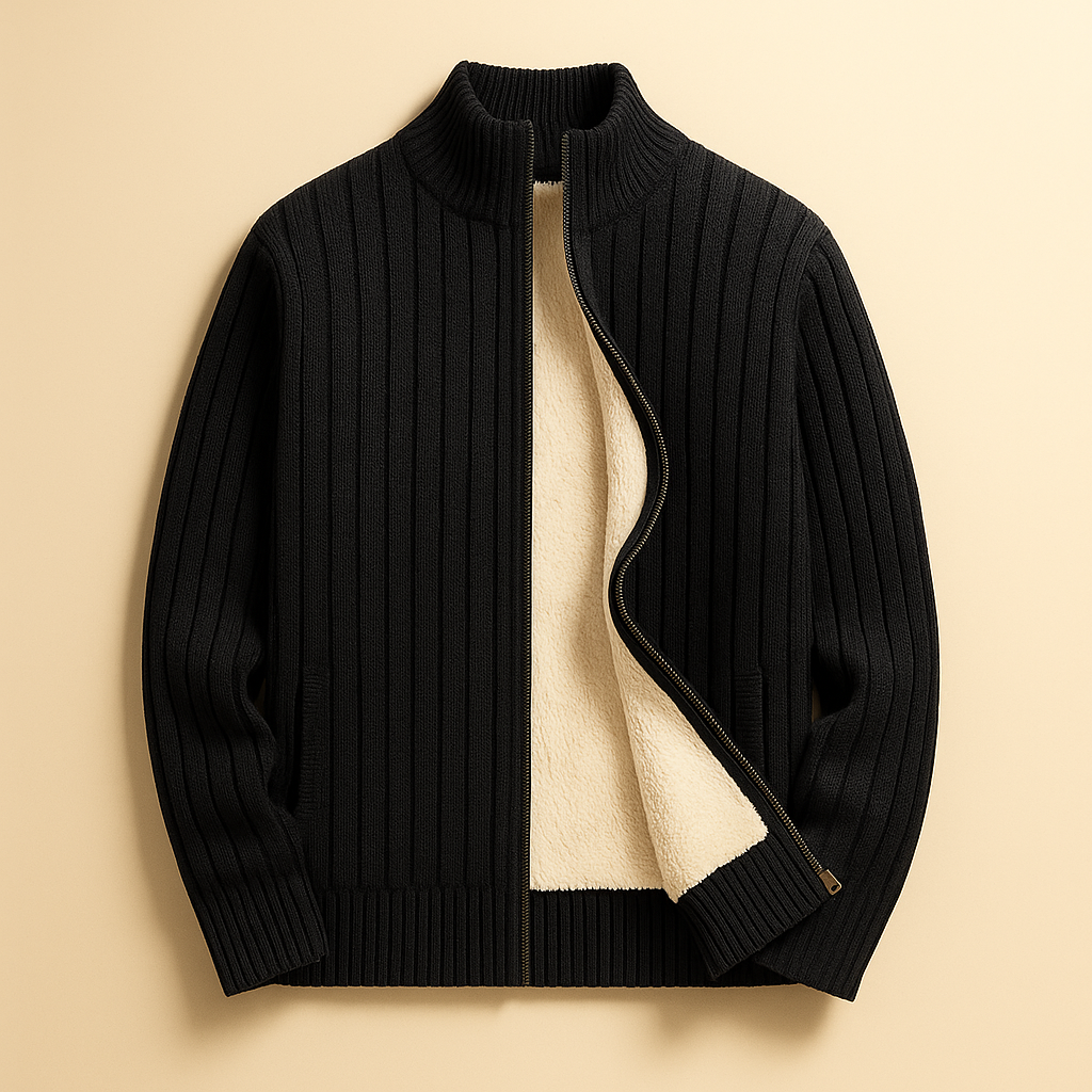 Cardigan Herren mit Stehkragen und Reißverschluss - J&B - 7 - Jasminaboutique.com