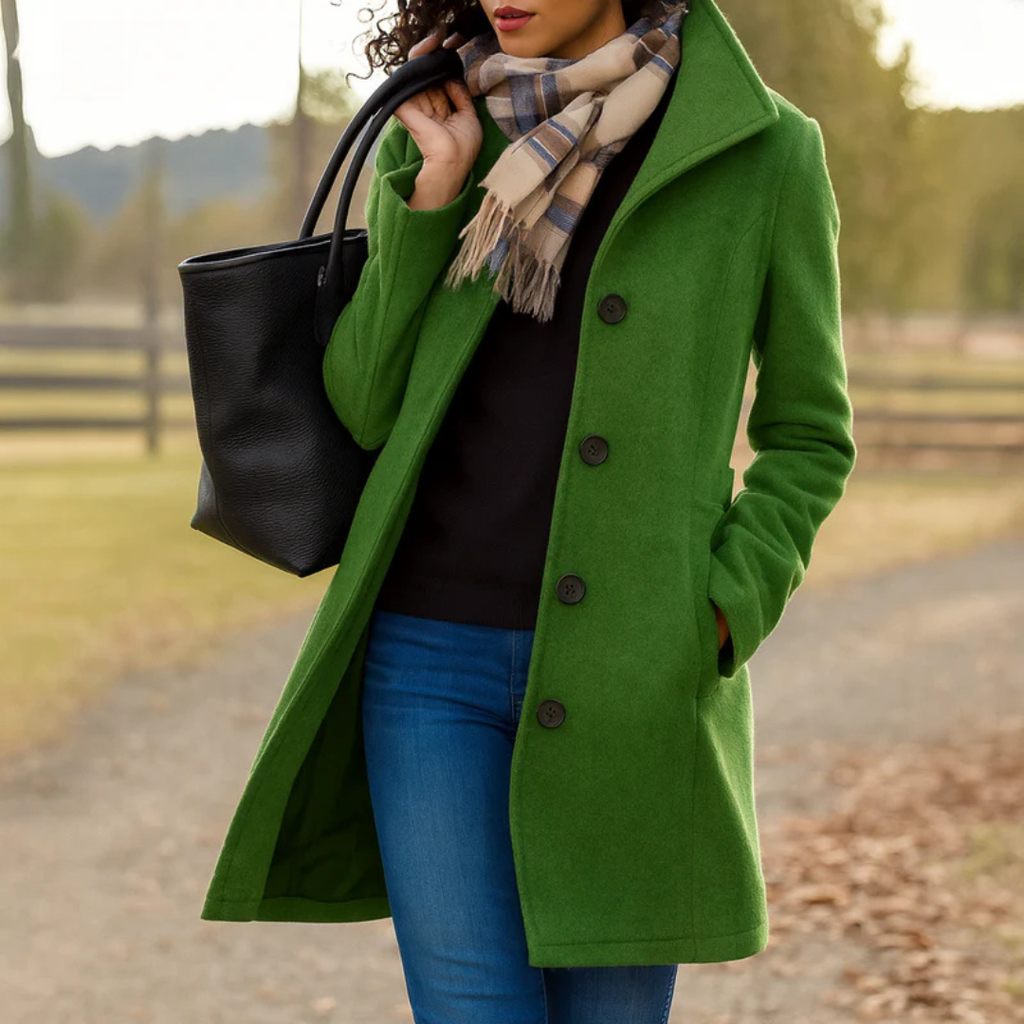 Mantel Damen mit klassischem Schnitt und Knopfverschluss - J&B - 6 - Jasminaboutique.com