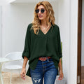 Bluse Damen mit V-Ausschnitt und lässigem Schnitt - J&B - 4 - Jasminaboutique.com