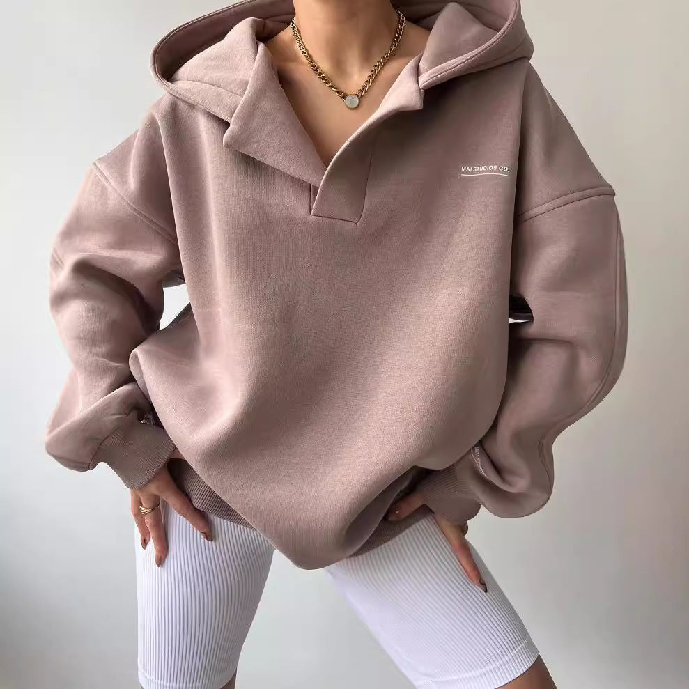 Pullover Damen mit Kapuze und legerem Schnitt - J&B - 2 - Jasminaboutique.com