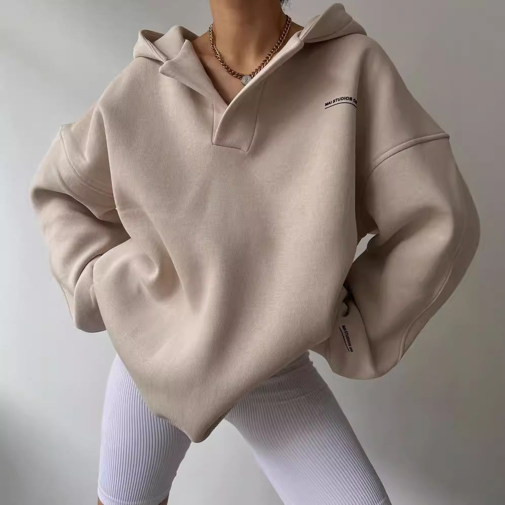 Pullover Damen mit Kapuze und legerem Schnitt - J&B - 5 - Jasminaboutique.com