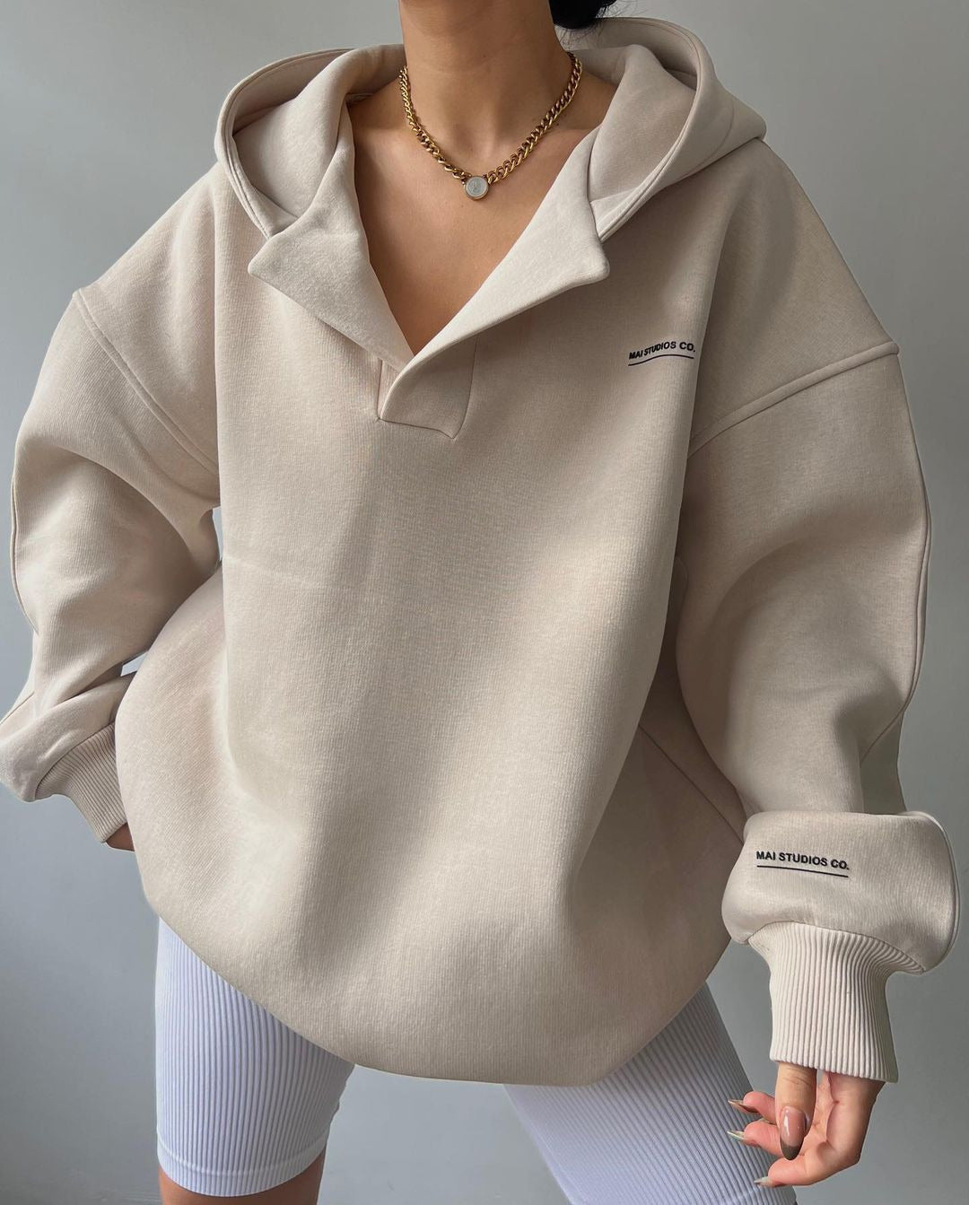 Pullover Damen mit Kapuze und legerem Schnitt - J&B - 6 - Jasminaboutique.com