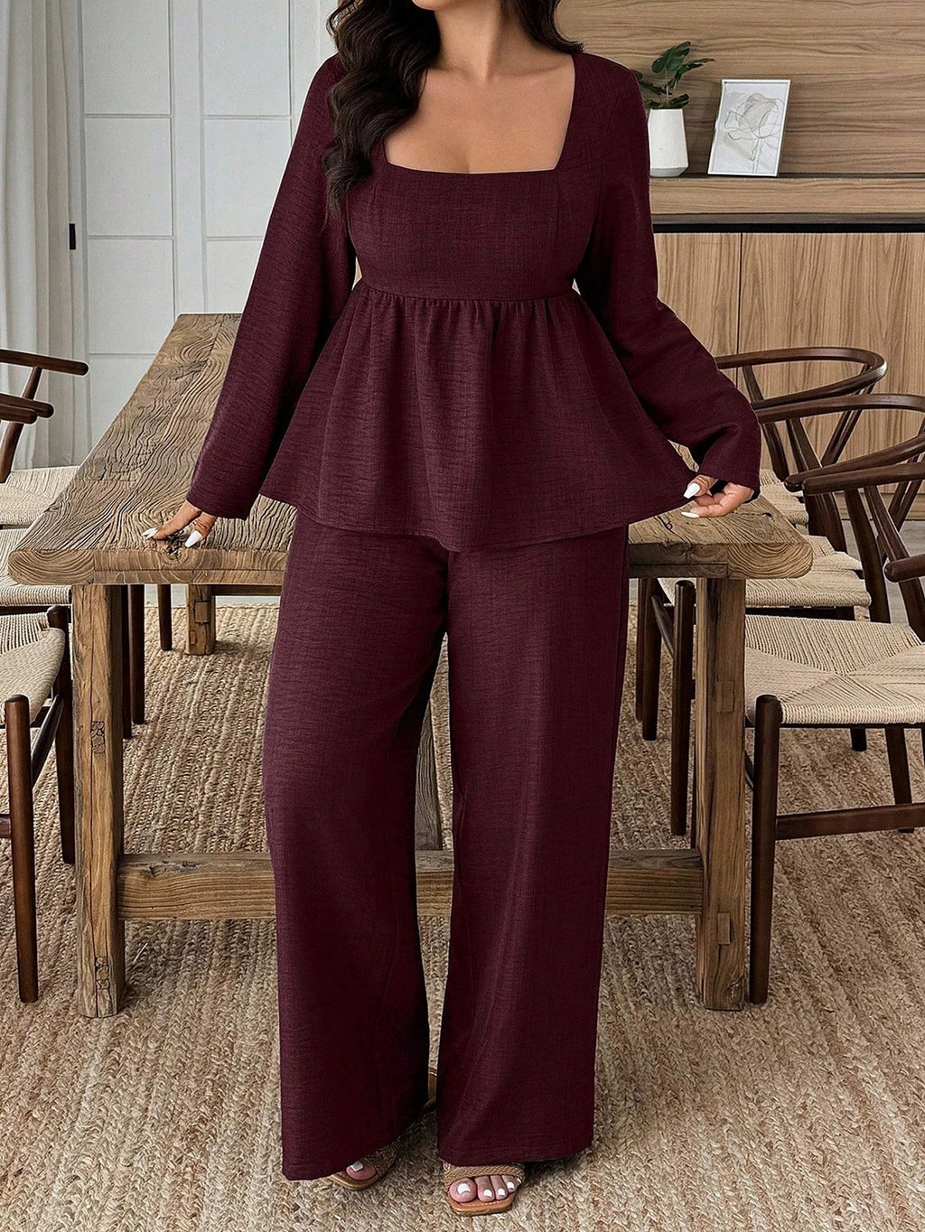 Zwei-Teiler Damen mit weitem Schnitt und schmeichelndem Design - J&B - 2 - Jasminaboutique.com