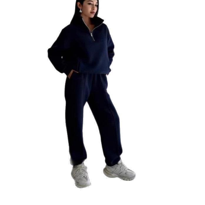 Lounge Set Damen mit hohem Kragen und lässiger Passform - J&B - 2 - Jasminaboutique.com