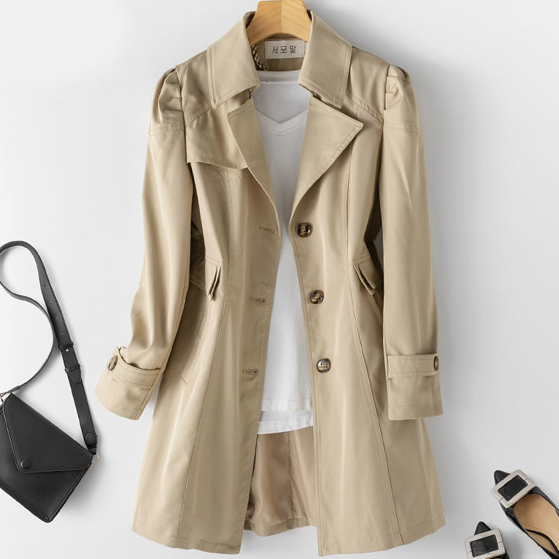 Trenchcoat Damen mit tailliertem Schnitt und elegantem Revers - J&B - 1 - Jasminaboutique.com