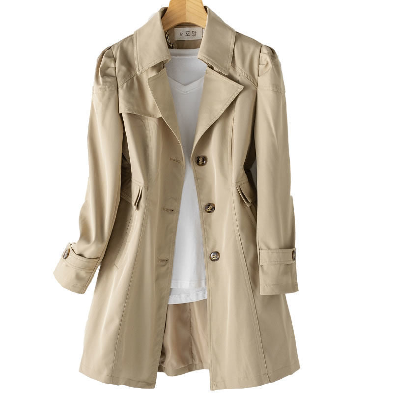Trenchcoat Damen mit tailliertem Schnitt und elegantem Revers - J&B - 3 - Jasminaboutique.com