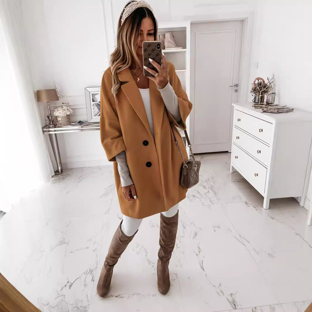 Damen Mantel mit Reverskragen und Knopfleiste - J&B - 1 - Jasminaboutique.com