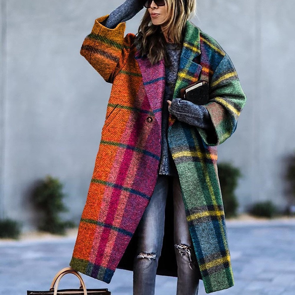Damen Mantel mit Kunstmotiv und lässigem Schnitt - J&B - 4 - Jasminaboutique.com