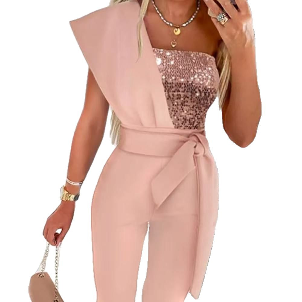Jumpsuit Damen mit taillierter Silhouette und asymmetrischem Design - J&B - 6 - Jasminaboutique.com