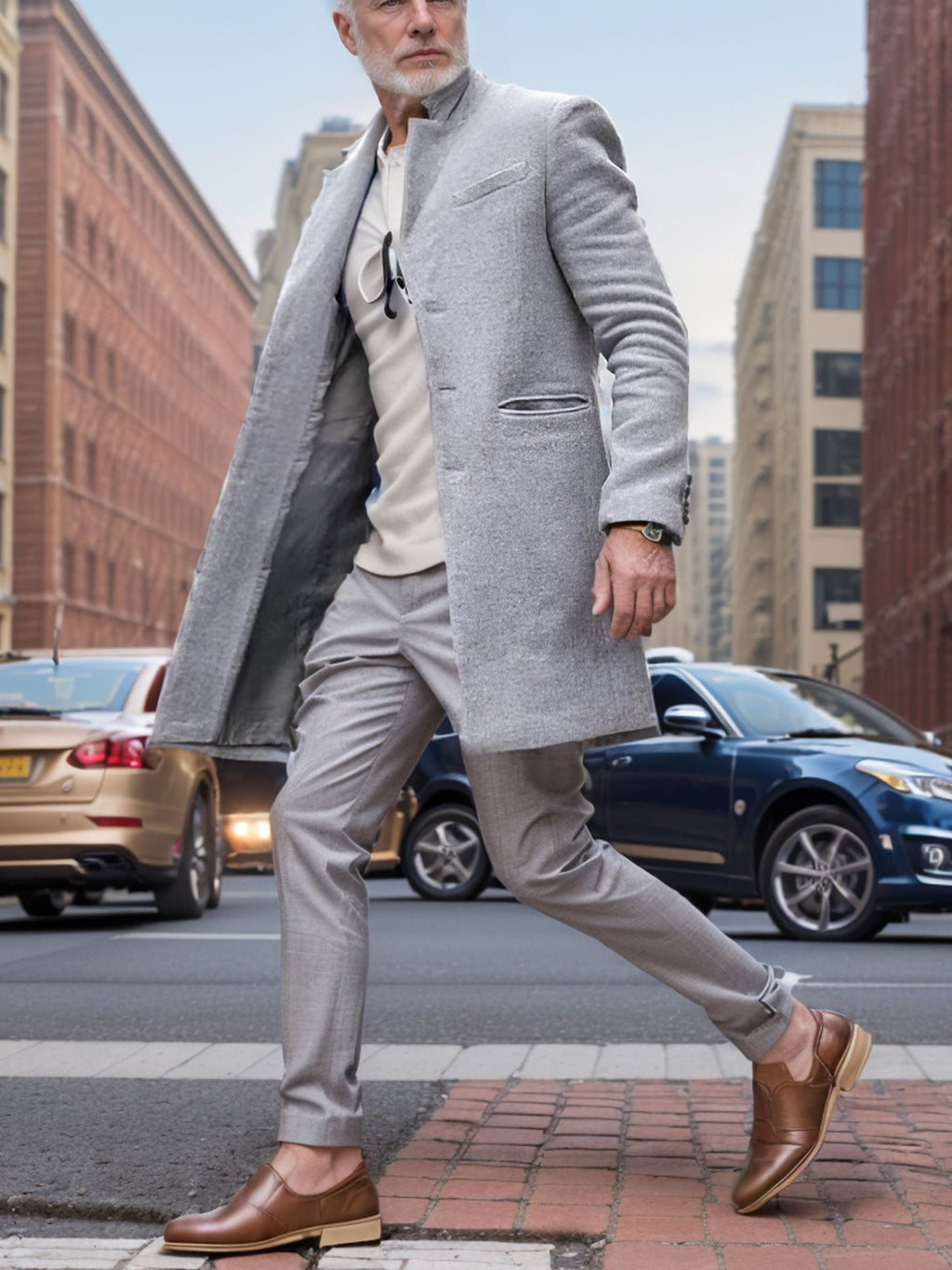 Herren Mantel mit modernem Schnitt und eleganter Silhouette - J&B - 5 - Jasminaboutique.com