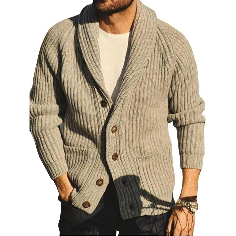 Cardigan Herren mit breitem Kragen und Knopfleiste - J&B - 5 - Jasminaboutique.com