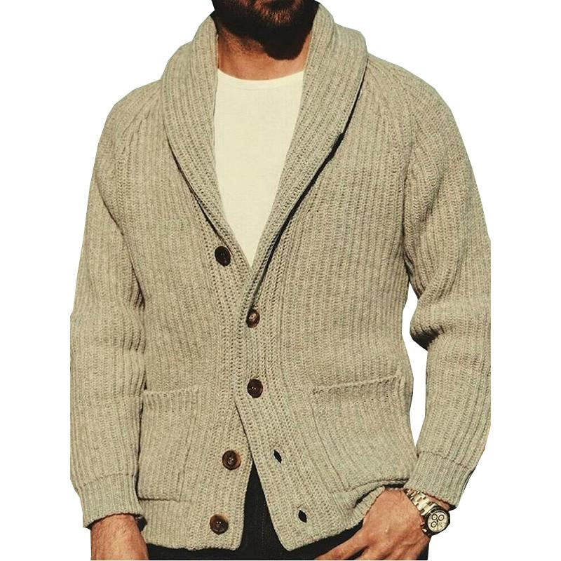 Cardigan Herren mit breitem Kragen und Knopfleiste - J&B - 6 - Jasminaboutique.com