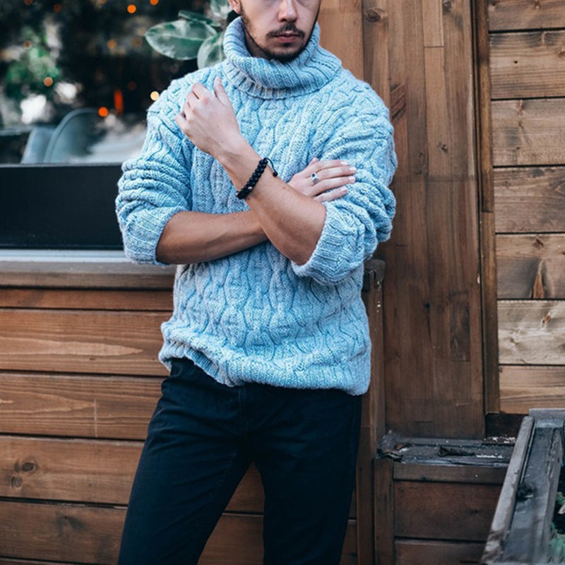 Pullover Herren mit hohem Kragen und Strukturmuster - J&B - 1 - Jasminaboutique.com