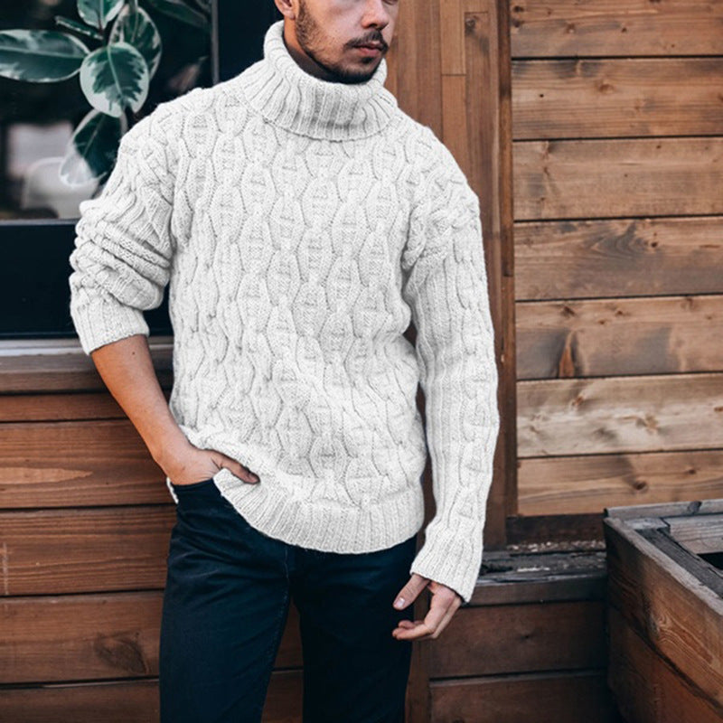 Pullover Herren mit hohem Kragen und Strukturmuster - J&B - 5 - Jasminaboutique.com