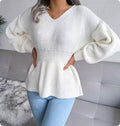 Pullover Damen mit tailliertem Schnitt und V-Ausschnitt - J&B - 4 - Jasminaboutique.com