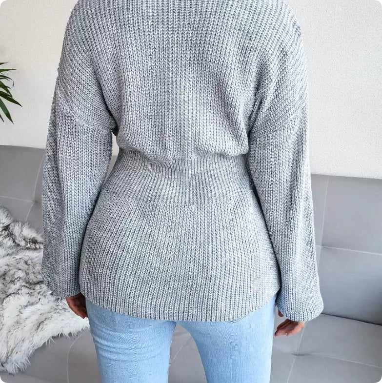Pullover Damen mit tailliertem Schnitt und V-Ausschnitt - J&B - 9 - Jasminaboutique.com