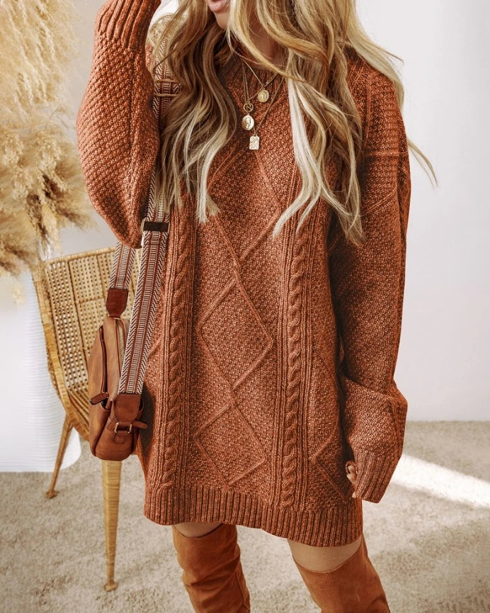 Pullover Damen mit Oversized Schnitt und strukturiertem Muster - J&B - 3 - Jasminaboutique.com